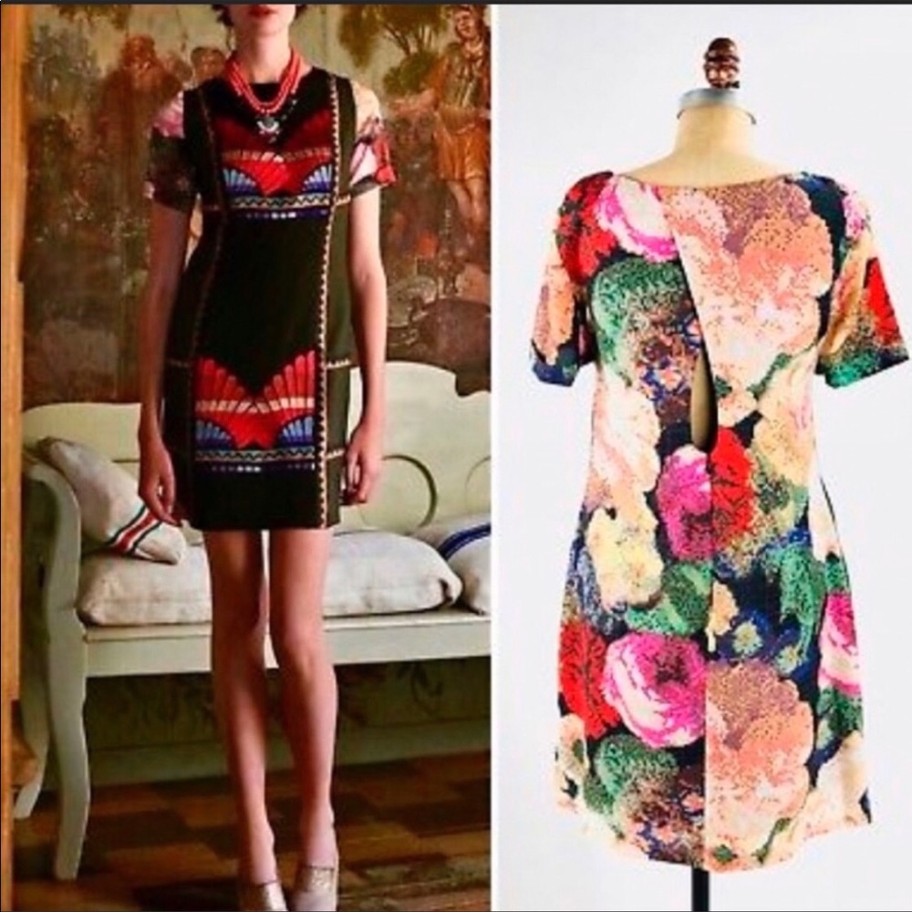 New Anthropologie Ranna Gill Mixed Print Dress